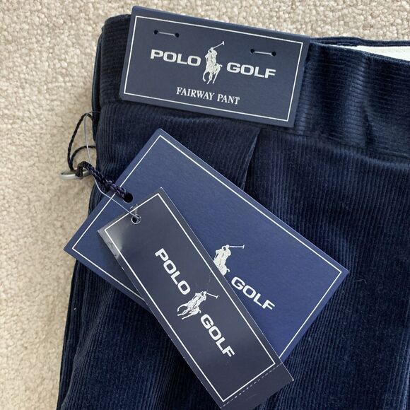 NWT‎ Polo Golf Ralph Lauren Blue Fairway Cotton Elastane Corduroy Pants 40x27 - Picture 2 of 12
